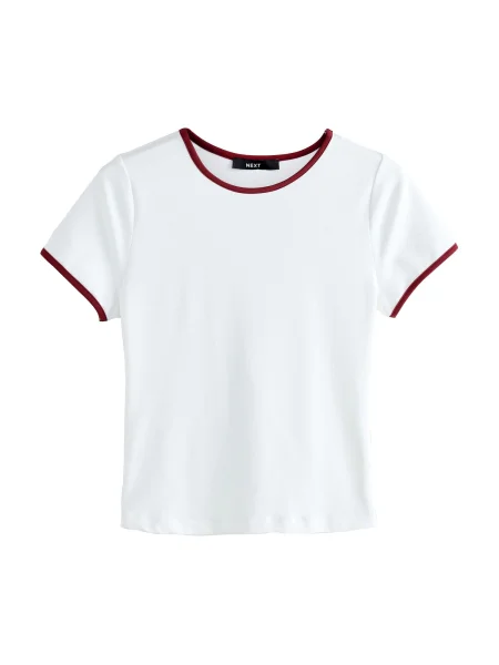 Next Tricou roșu merlot alb
