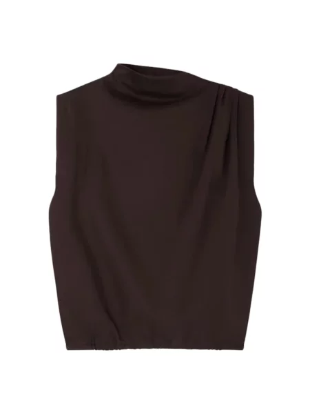 Top Soeur drapowany brązowy