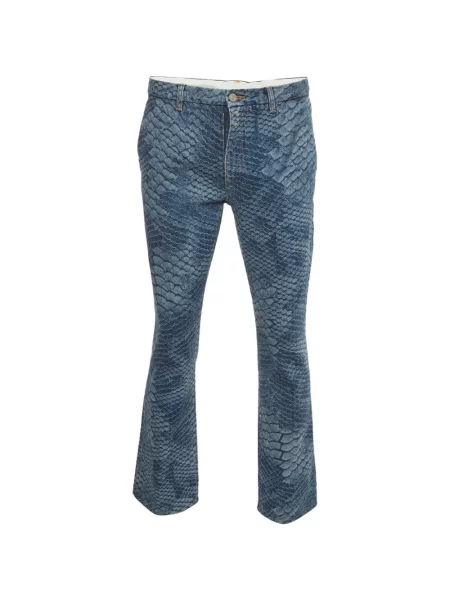 Blugi Mm6 Maison Margiela cu imagine cu model piele de șarpe albastru