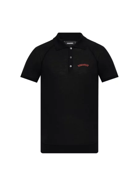 Koszulka polo Dsquared2 z logo czarna