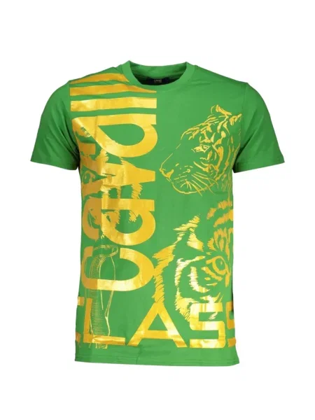 Tricou Cavalli Class cu imagine cu dungi de tigru verde