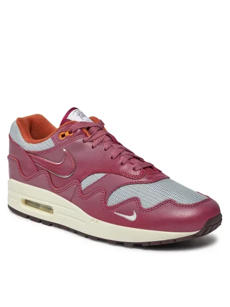Παπούτσια Nike Air Max 1 Patta Waves Mettallic Silver/Rush Maroon ασημί