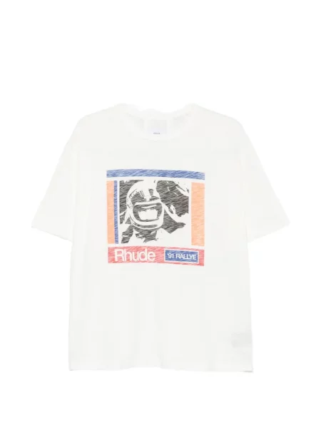 Tricou Rhude cu imagine alb