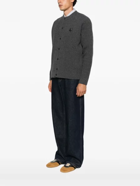 Cardigan Maison Kitsune tricotate gri