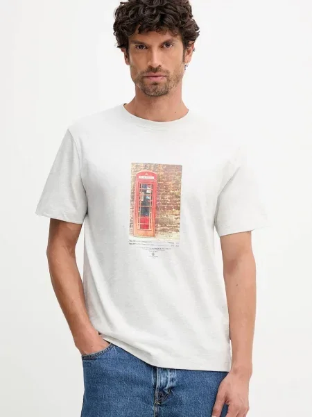Тениска Pepe Jeans с принт сиво