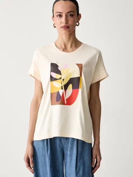 United Colors of Benetton majica za žene od pamuka bež