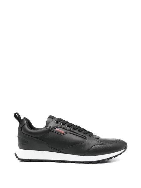 Sneakerși Hugo din piele cu imagine negru