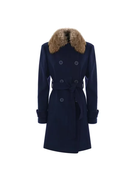 Płaszcz Kocca wełniany niebieski