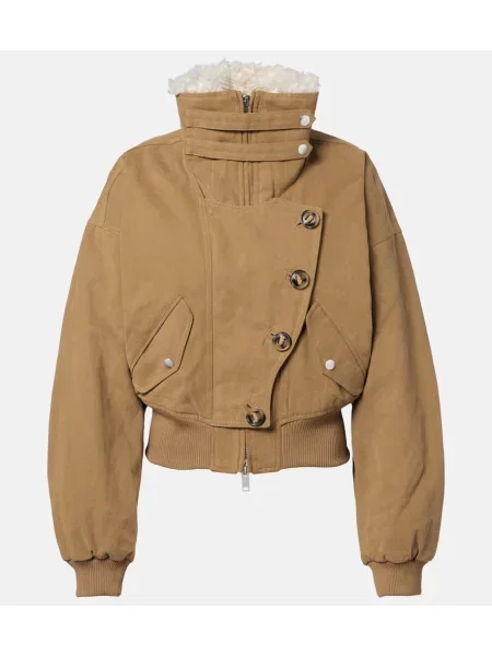 Geacă Marant Etoile din țesătură twill bej