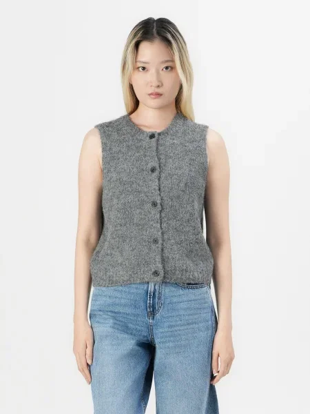 VERO MODA Vestă VMNovah amestecat gri