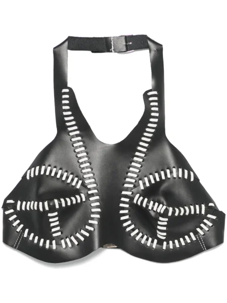 Top Manokhi din piele negru