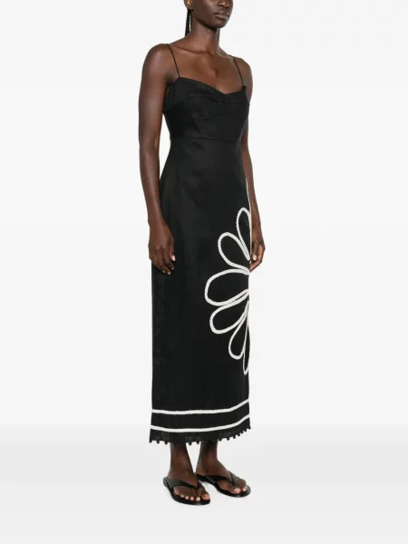Rochie midi Cala De La Cruz țesută negru