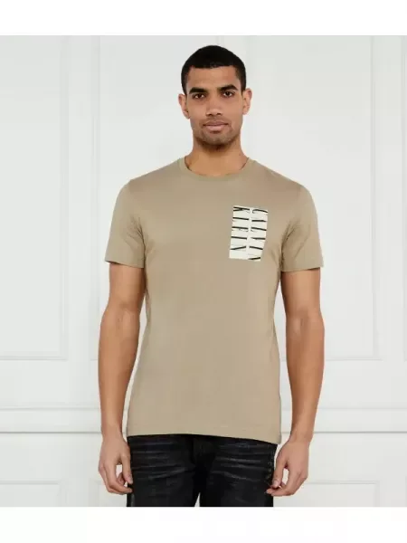 Calvin Klein Jeans Tricou SERIF BOX GRAPHIC bej