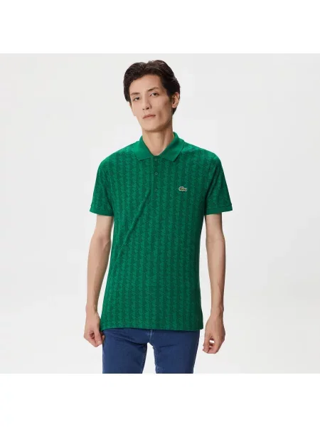 Lacoste поло чоловіче Monogram зелене
