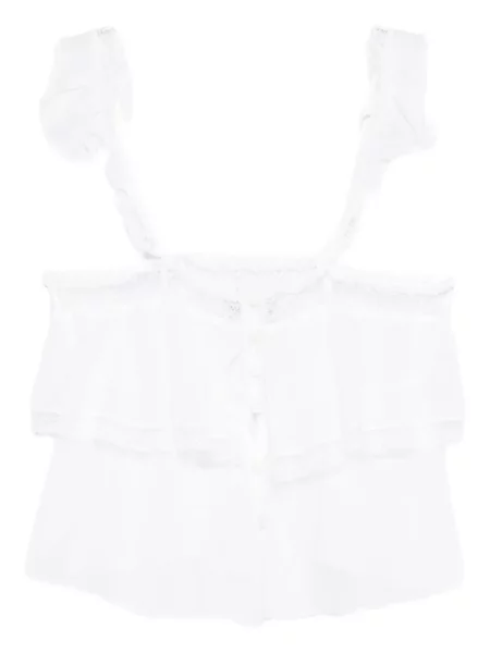 Garnitură de dantelă top Forte_forte din dantelă alb