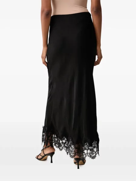 Fusta maxi Bardot din satin negru