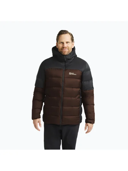 Geacă cu puf pentru bărbați Jack Wolfskin Nebelhorn Down Hoody hot choc