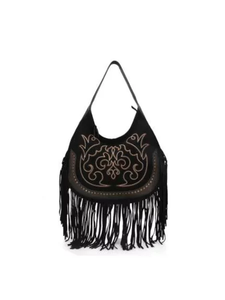 Torebka hobo Strategia skórzana czarna