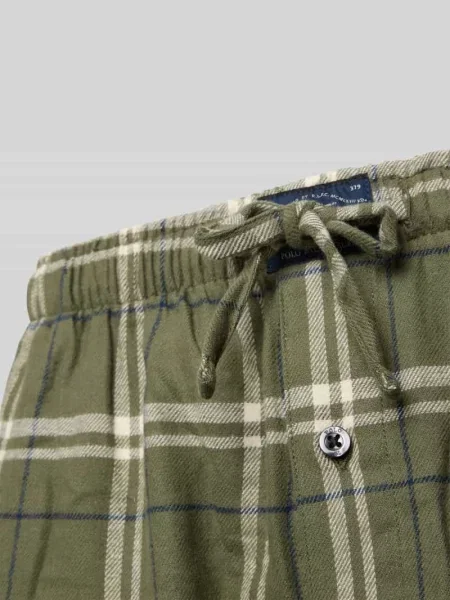 Spodnie od piżamy o kroju comfort fit z czystej bawełny Polo Ralph Lauren Underwear oliwkowe