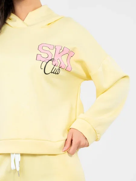 Komplet dresowy Rue Paris z kapturem żółty