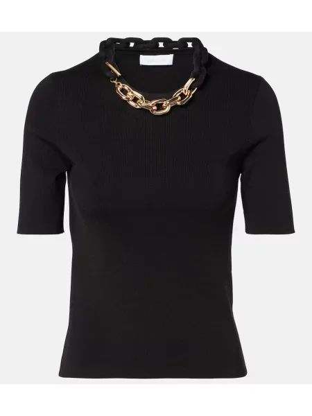 Top Rabanne de mătase negru