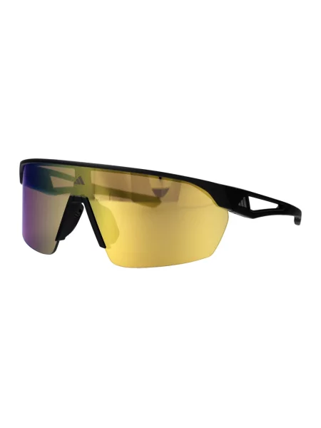 Okulary adidas Sport z lustrzanymi żółtymi soczewkami czarne