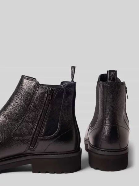 Buty chelsea z naturalnej skóry z krowy Tamaris czarne