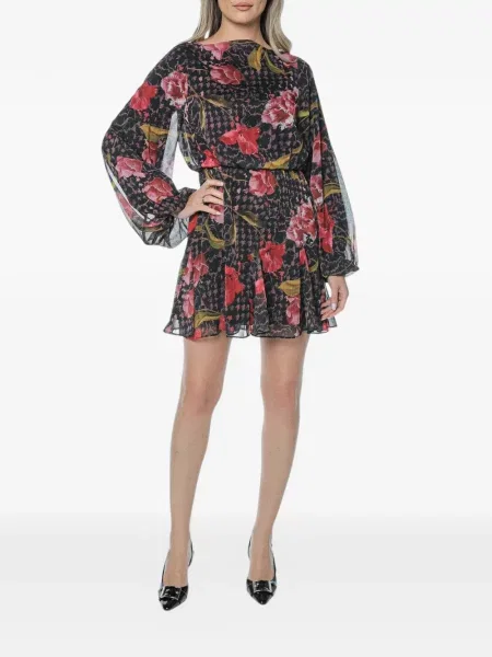 Lung rochie Ted Baker cu model floral cu imagine negru