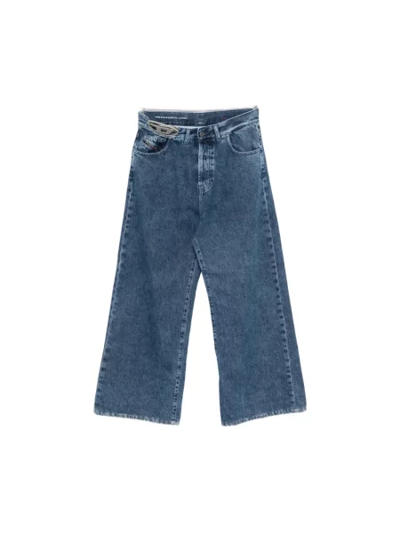 Szerokie jeansy Diesel niebieskie