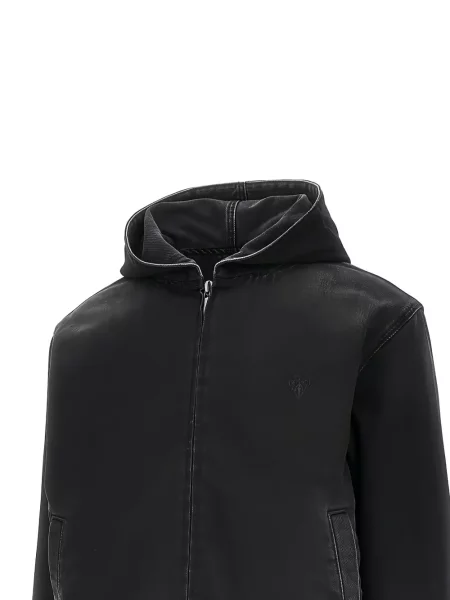 Geacă Gucci cu glugă cu autograf negru