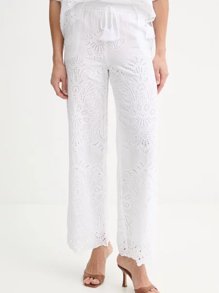 Hlače Ermanno Firenze bela