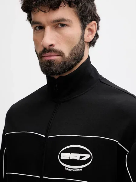 Свитер Ea7 Emporio Armani с принтом черный