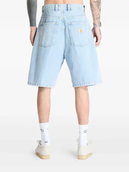 Pás džínové šortky Carhartt Wip s vysokým pasem modré