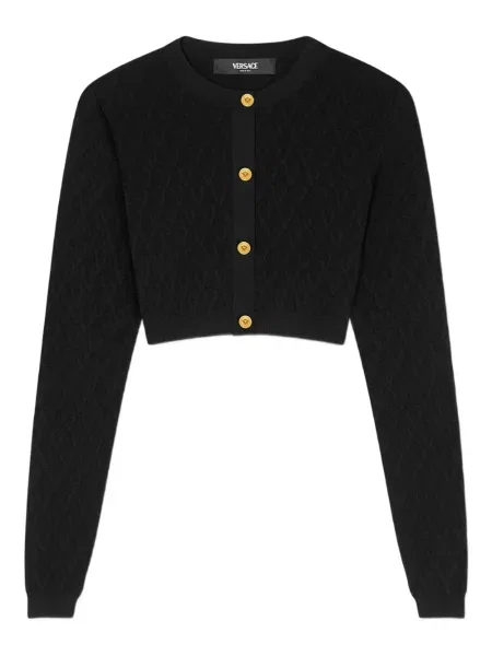 Cropp cardigan Versace cu imprimeu geometric negru