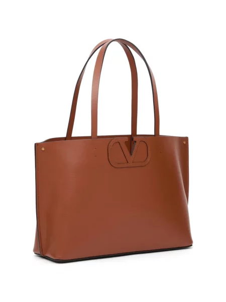 Geantă shopper Valentino Garavani maro