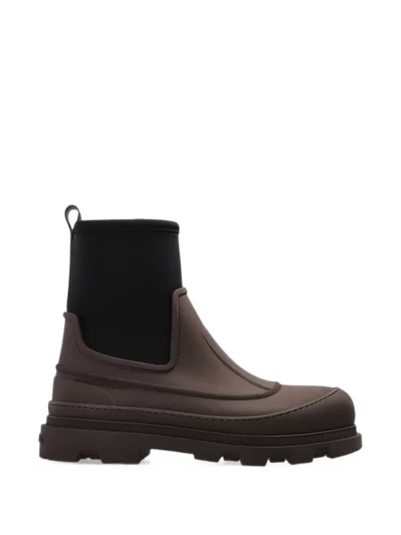 Botine chelsea Moncler cu autograf maro