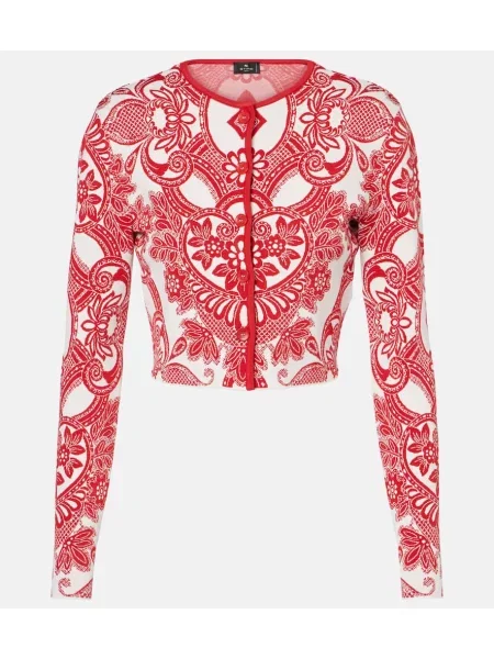 Cropp cardigan Etro cu model paisley bordo
