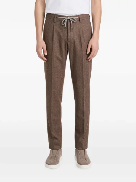 Pantaloni Eleventy cu cordon maro