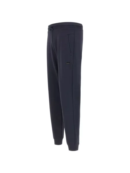 Pantaloni Ea7 Emporio Armani alergare cu cordon albastru