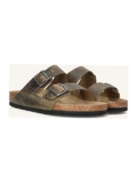 Klapki Birkenstock zamszowe zielone