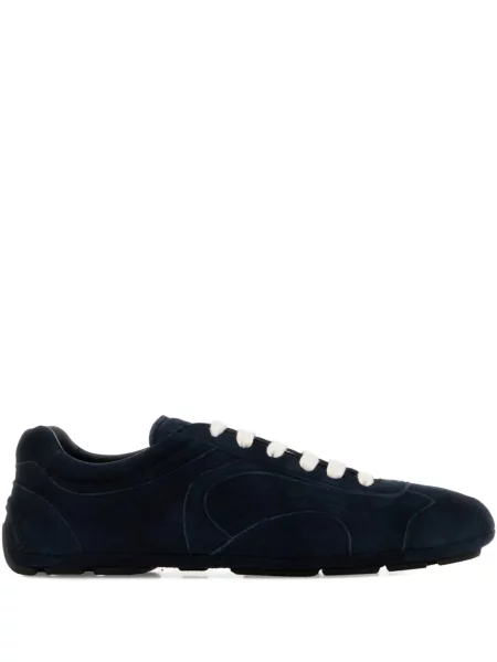 Sneakerși Prada din piele de căprioară albastru