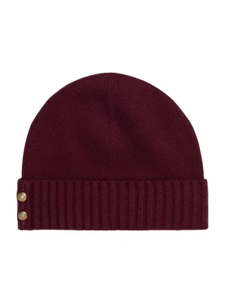 Czapka beanie z detalem z logo Lauren Ralph Lauren czerwona