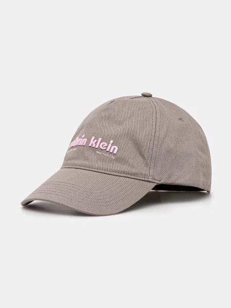 Czapka z daszkiem Calvin Klein szara