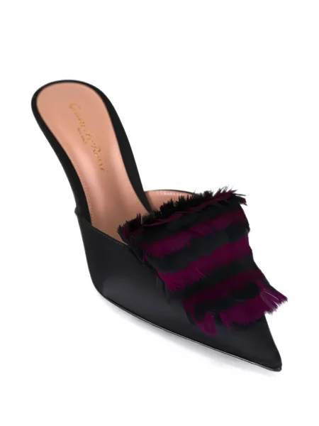 Papuci tip mules Gianvito Rossi din satin negru