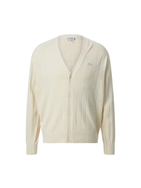 Kardigan Lacoste z dekoltem w serek biały