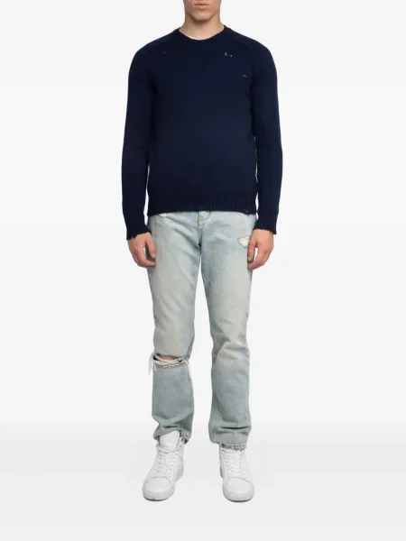 Pulover Zadig&voltaire zdrențuiți albastru