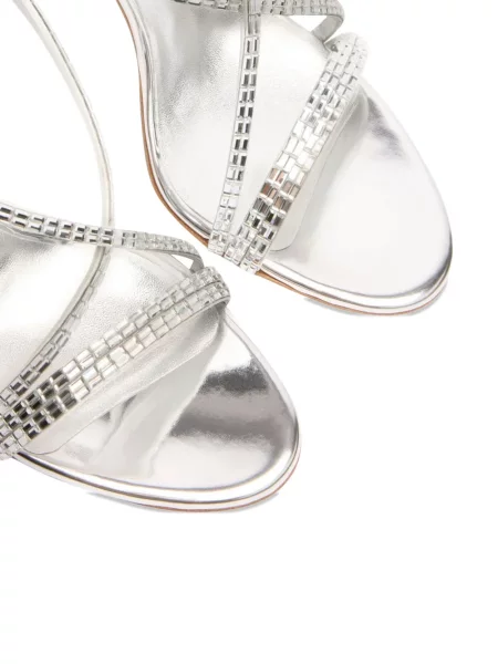 Sandale Casadei slingback de cristal gri