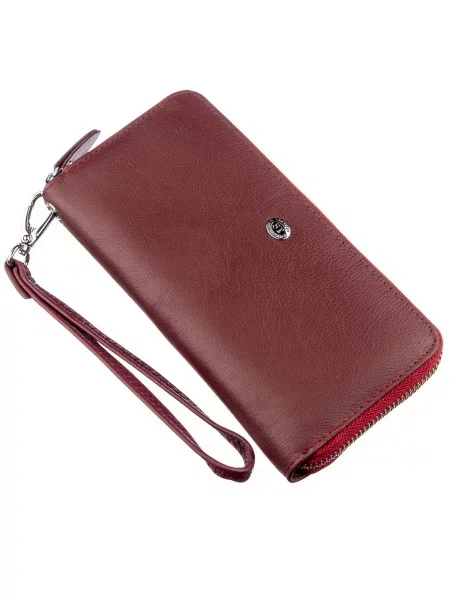 Кожаный кошелек St Leather Accessories красный