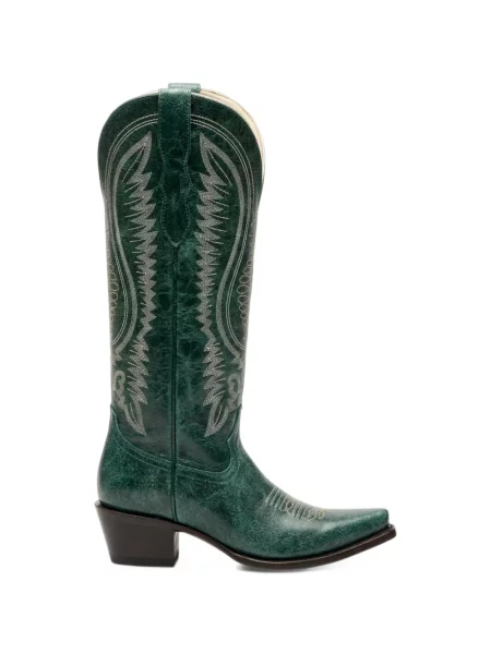 Botine Nortalie din piele verde