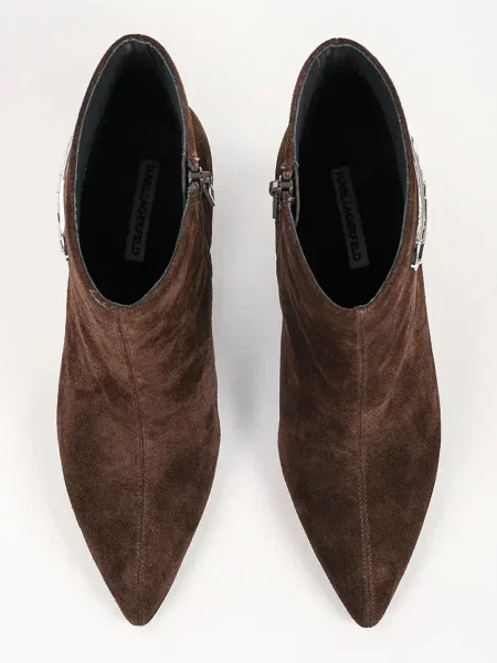 Замшевые ботильоны Karl Lagerfeld на высоком каблуке